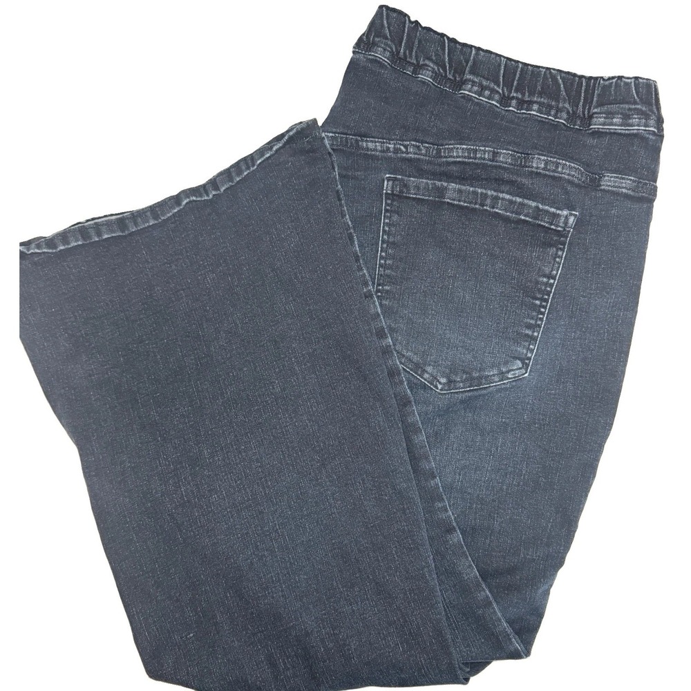 BloomChic Plus Size 26W 4X Pull-On Stretch Bootcut Jeans Dark Wash Elastic Waist